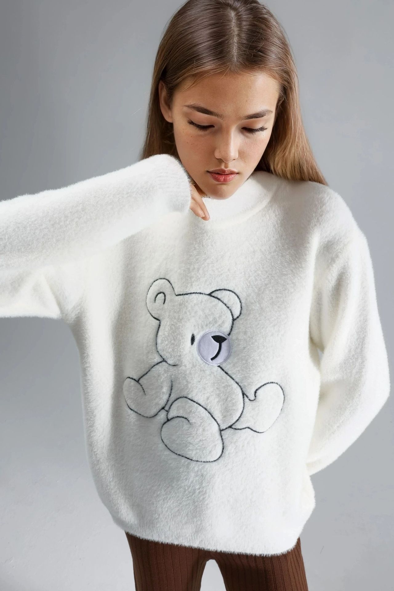 MY FASHION Oversize Teddy Bear Plush Sweater 1