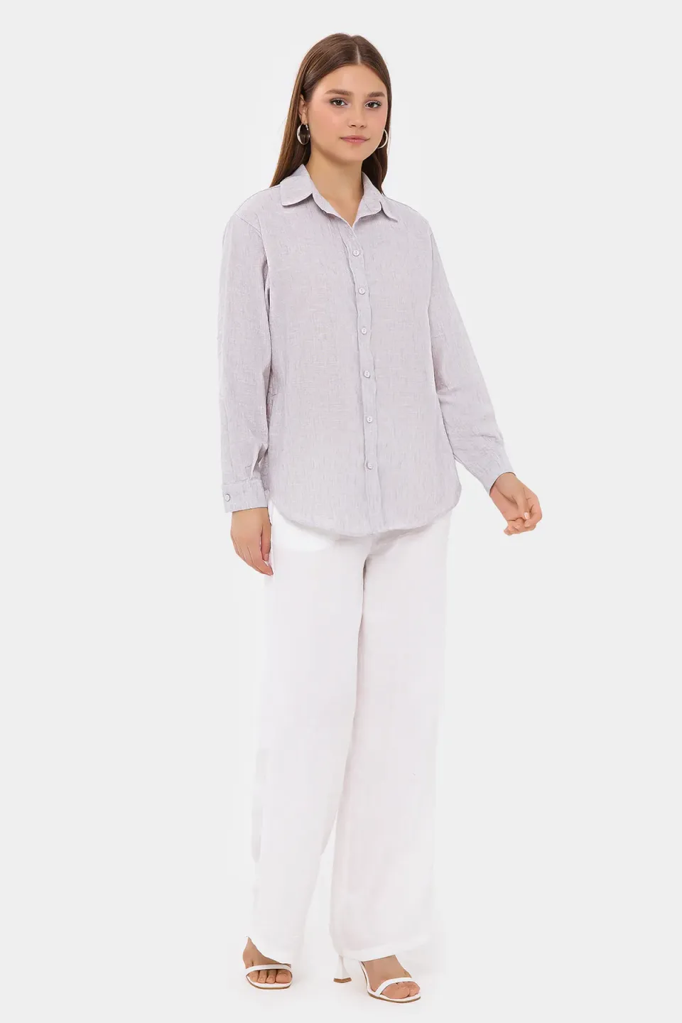 Buttoned Long Sleeve Relaxed Shirt