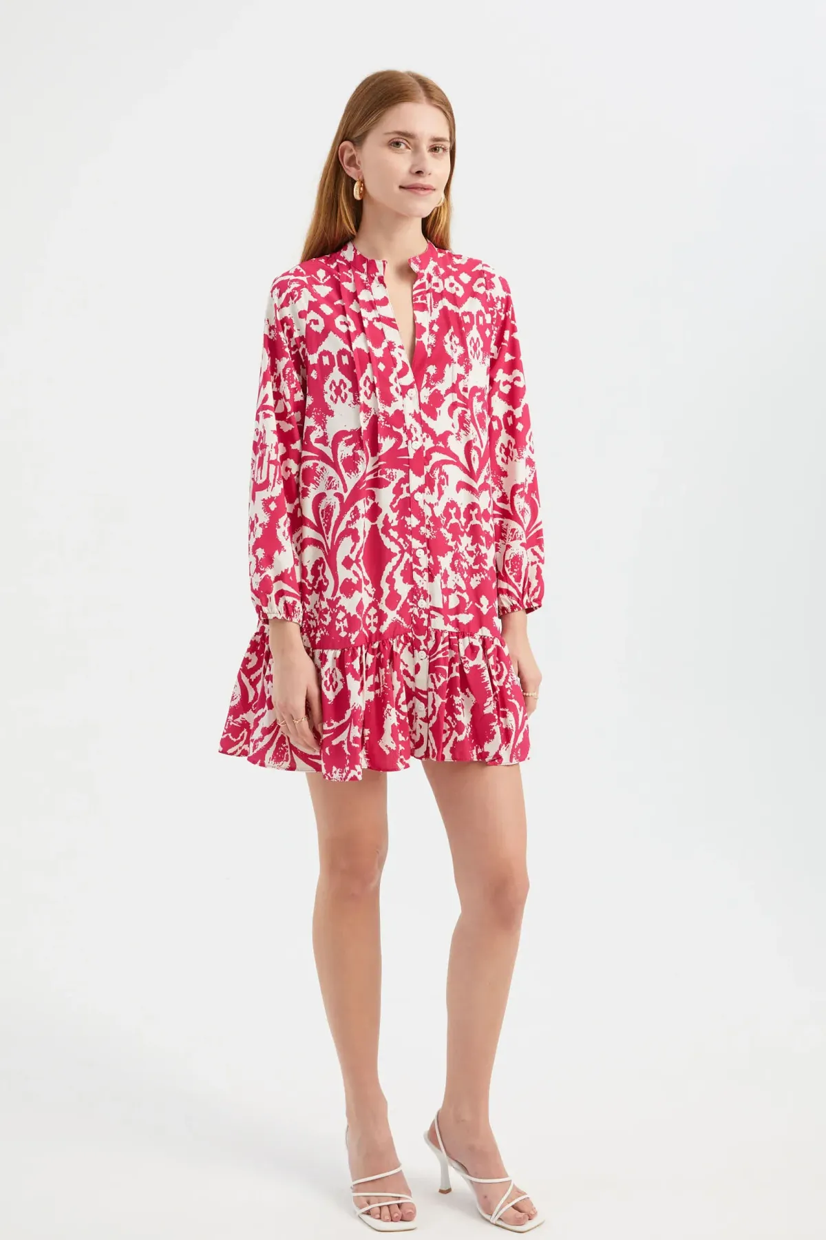 Pleated Mini Boho Dress 1