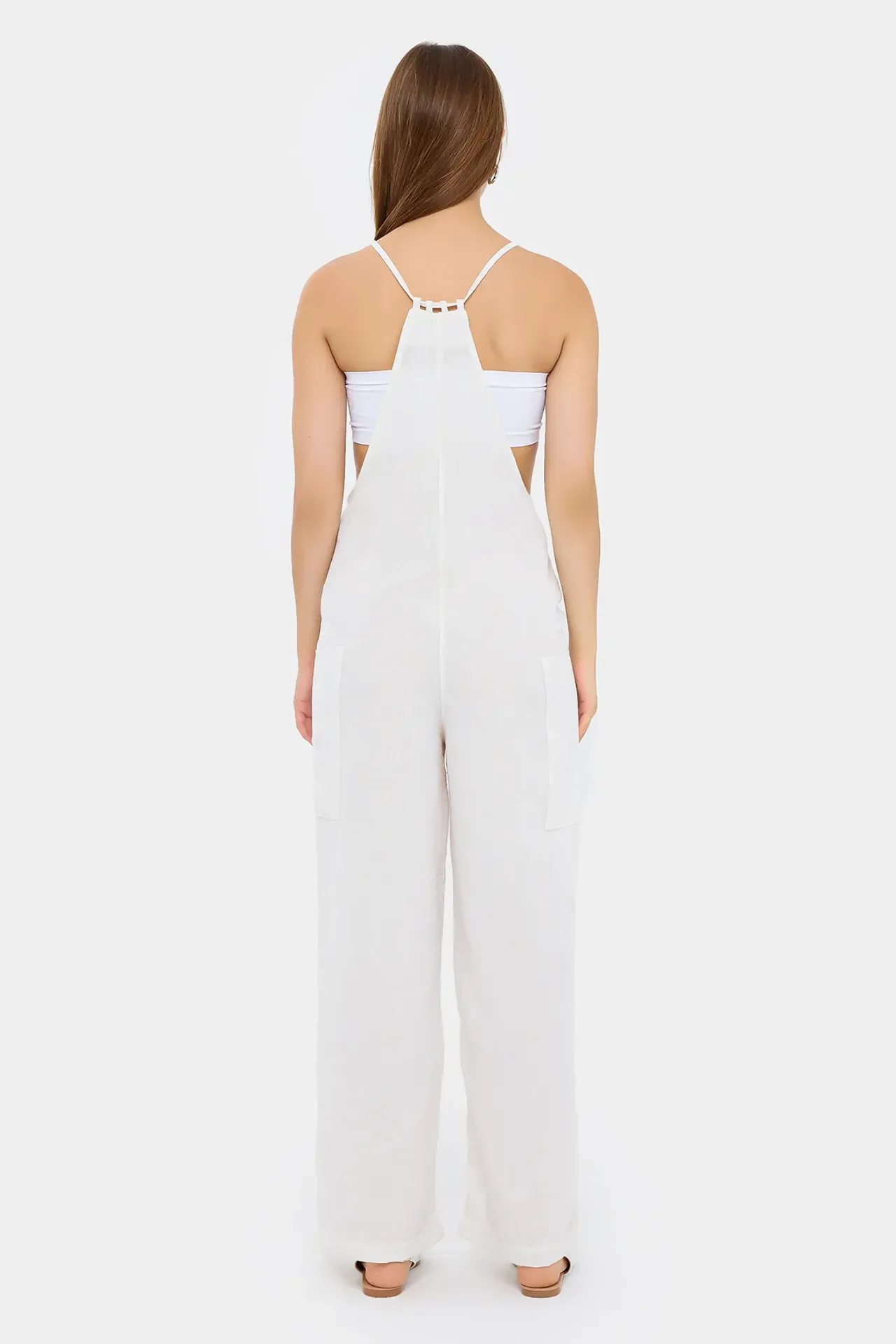 Wide-Leg Jumpsuit with Tie Detail