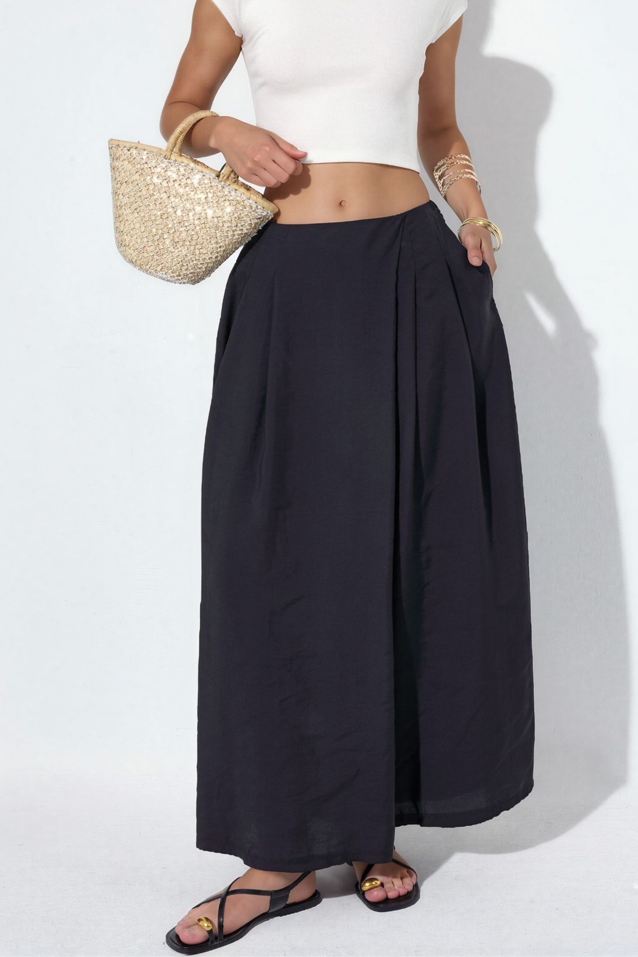 Wide Leg Palazzo Modal Pants