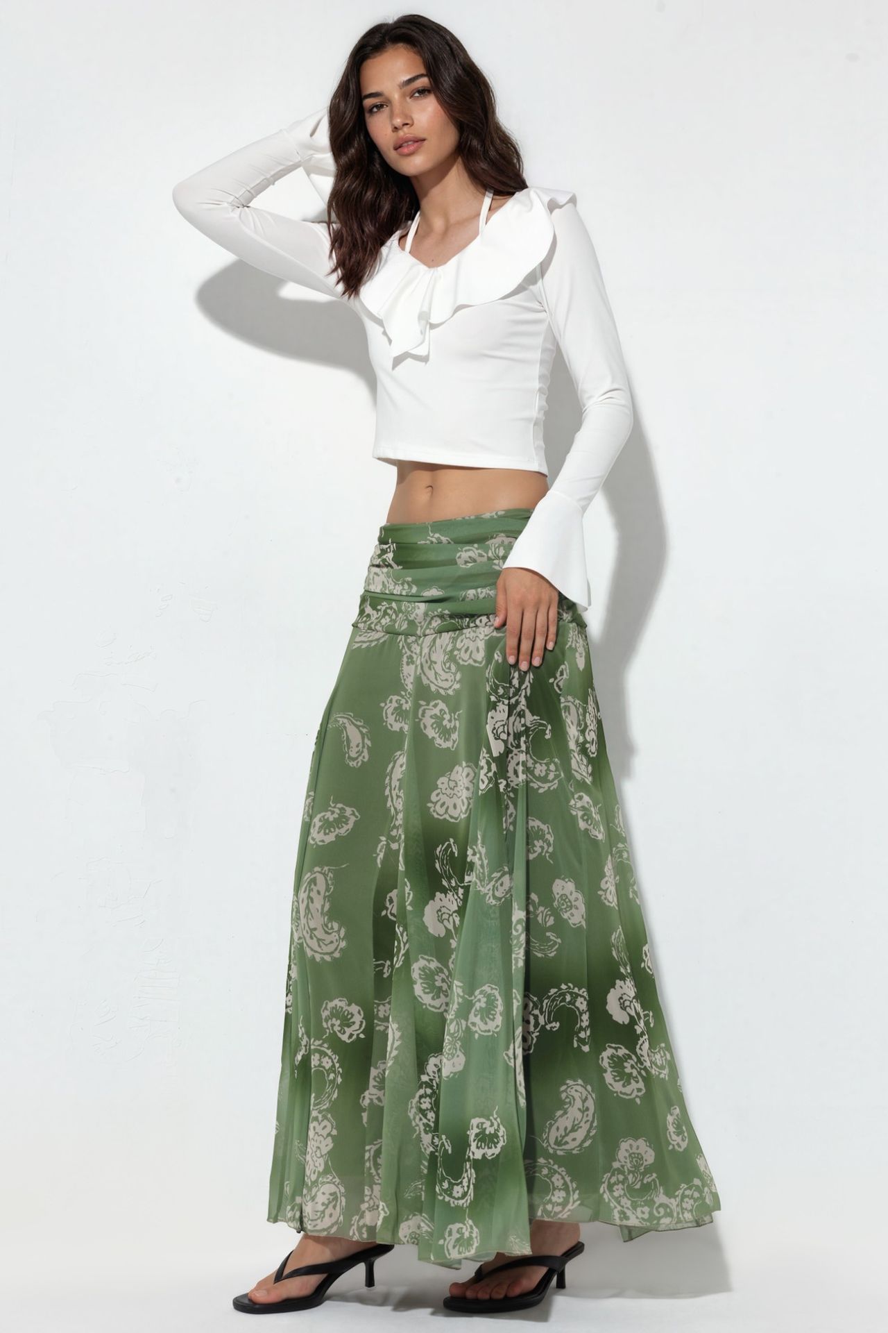 BDART High Waist Paisley Maxi Skirt