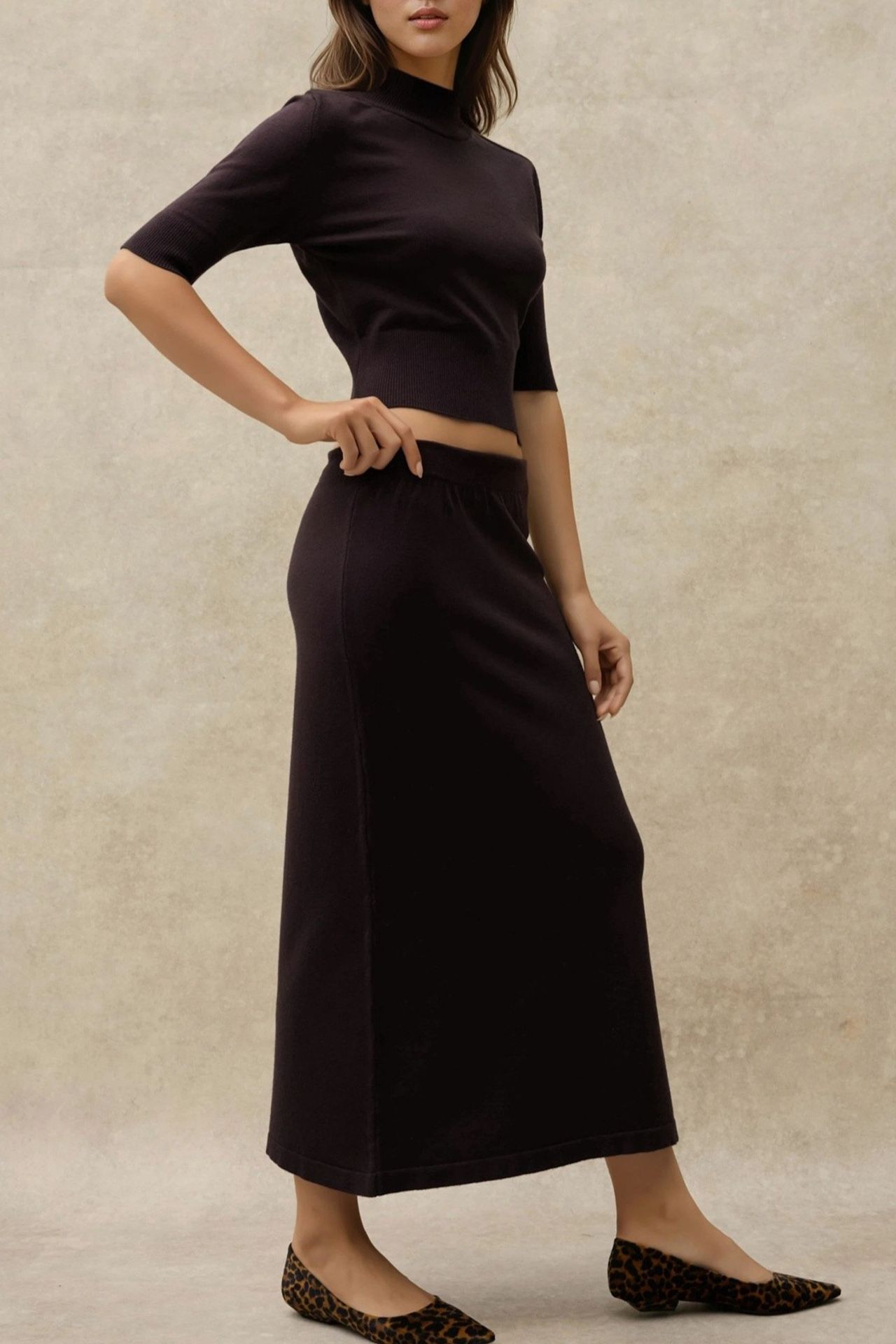Textured Turtleneck Crop Sweater 7