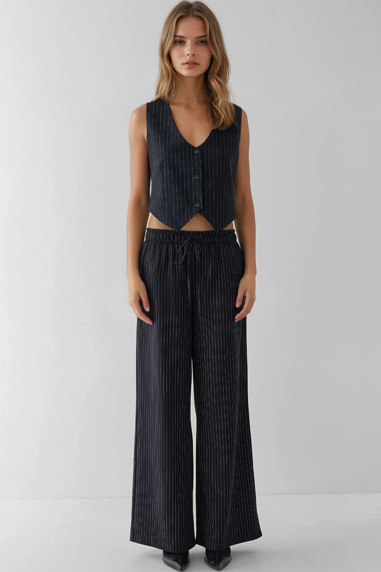 Striped Wide Leg Pants 7