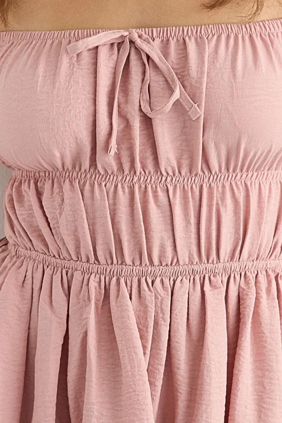 Tie-Up Detail Cotton Mini Dress 5
