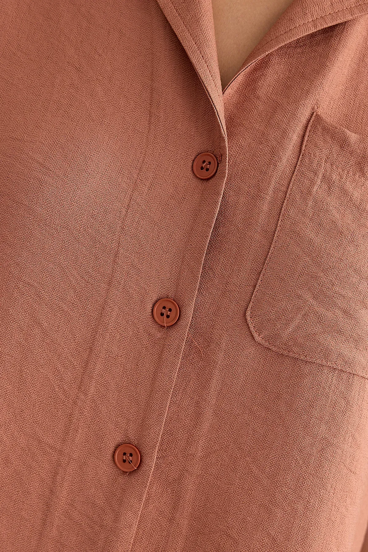 Short Sleeve Buttoned Coords Set with Shirt Collar 5