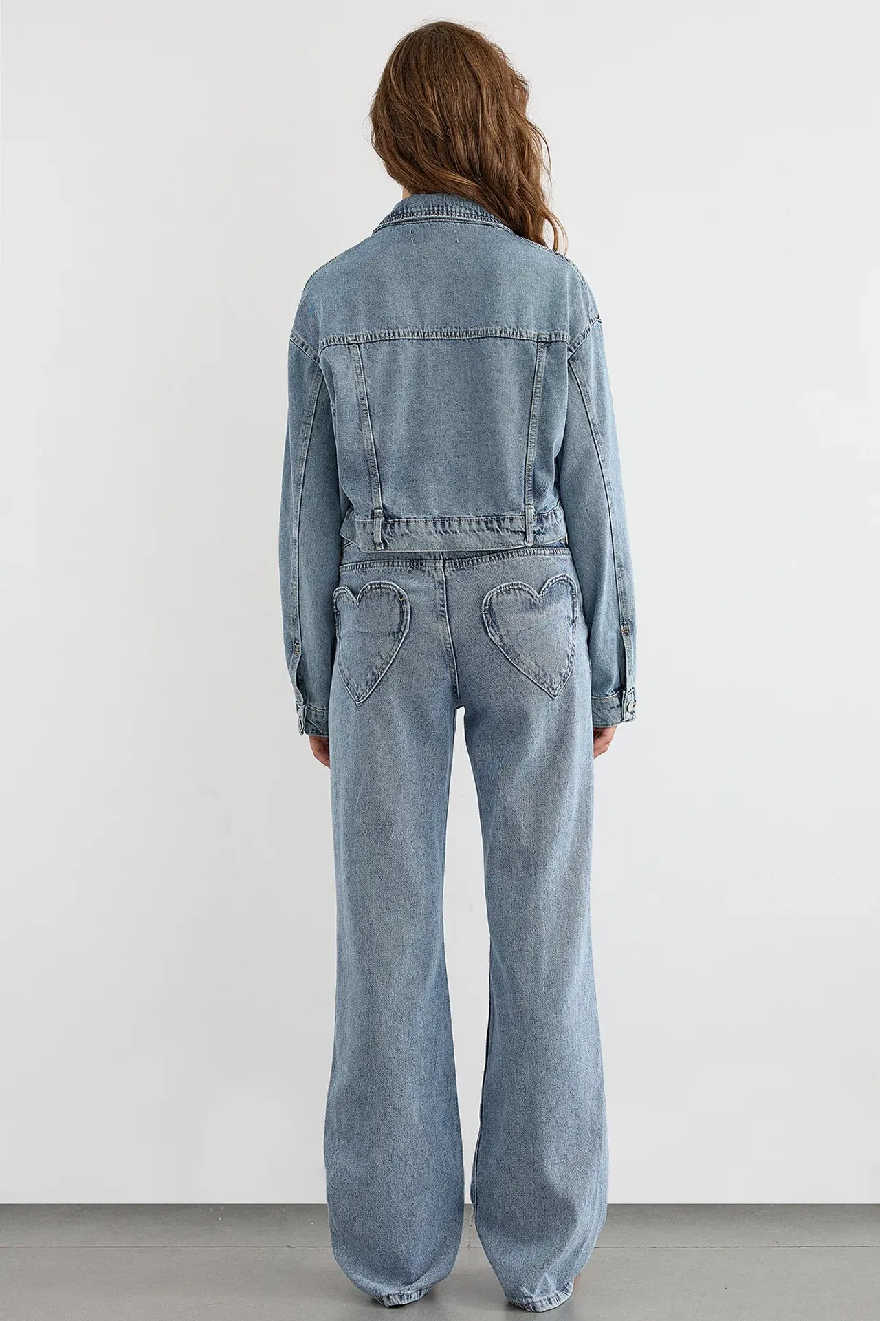Heart Pocket Straight-Leg Mid-Rise Jeans