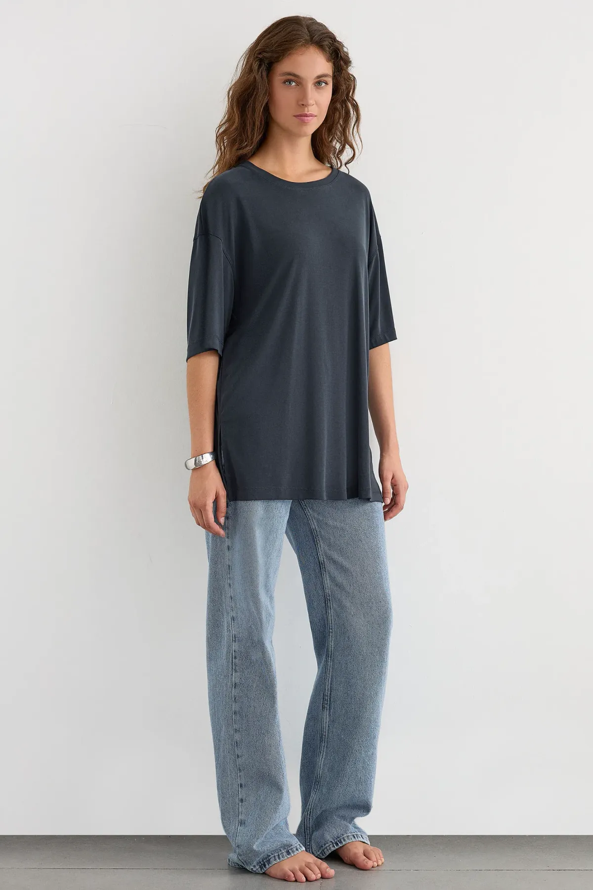 Oversized Modal Short Sleeve Tee 2