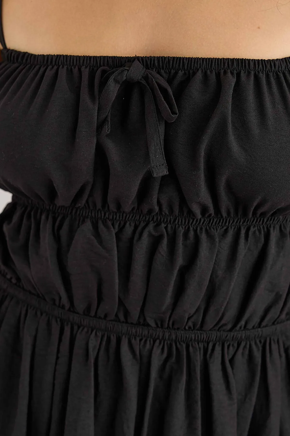 Tie-Up Detail Cotton Mini Dress 5