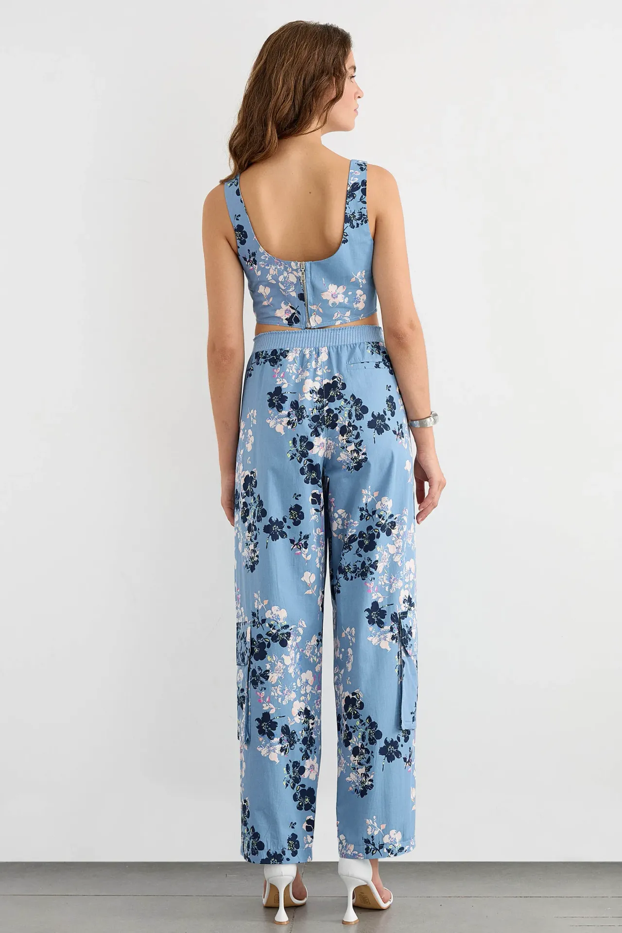 Floral Square Neck Sleeveless Coords Set