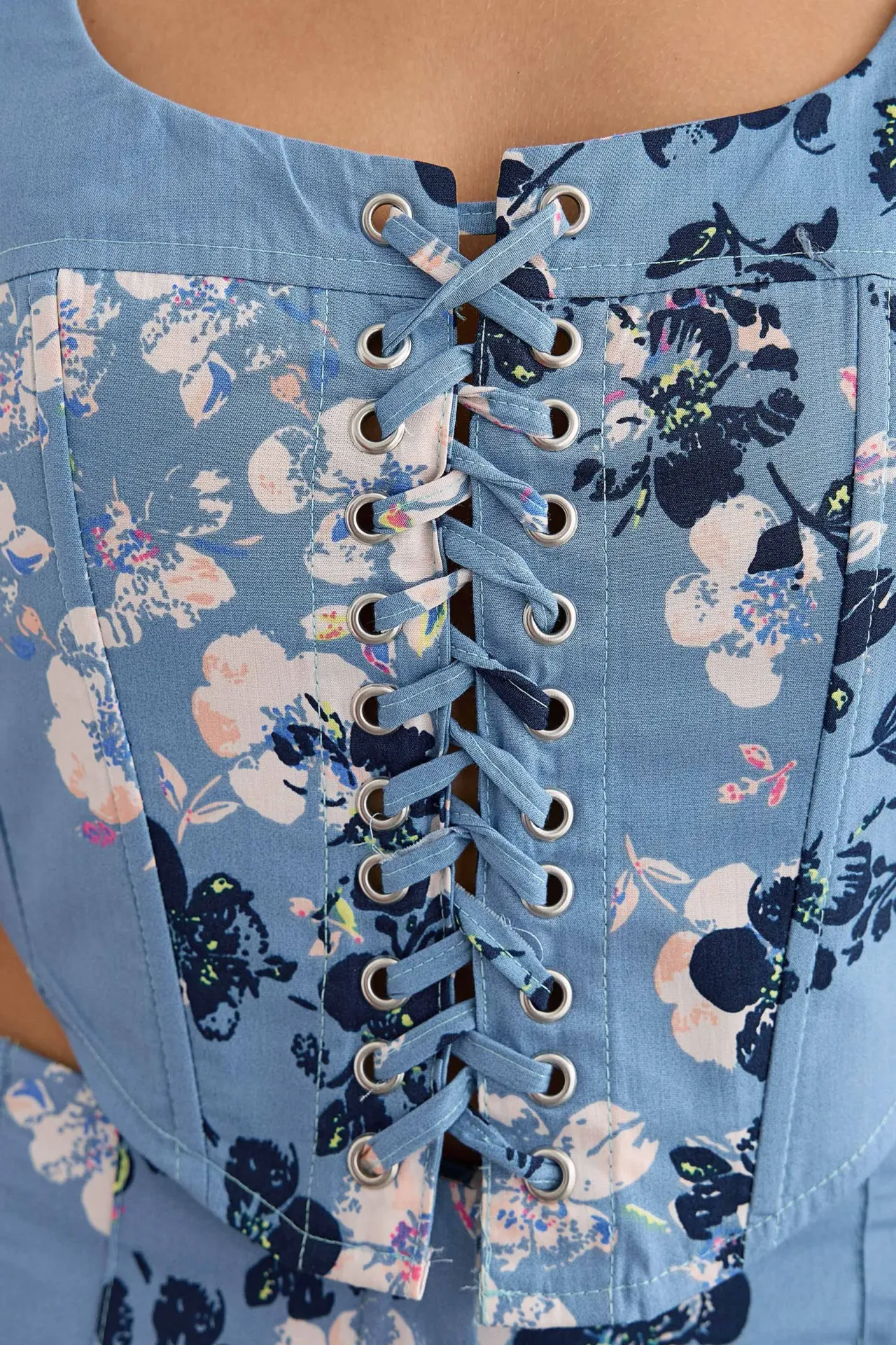 Floral Square Neck Sleeveless Coords Set