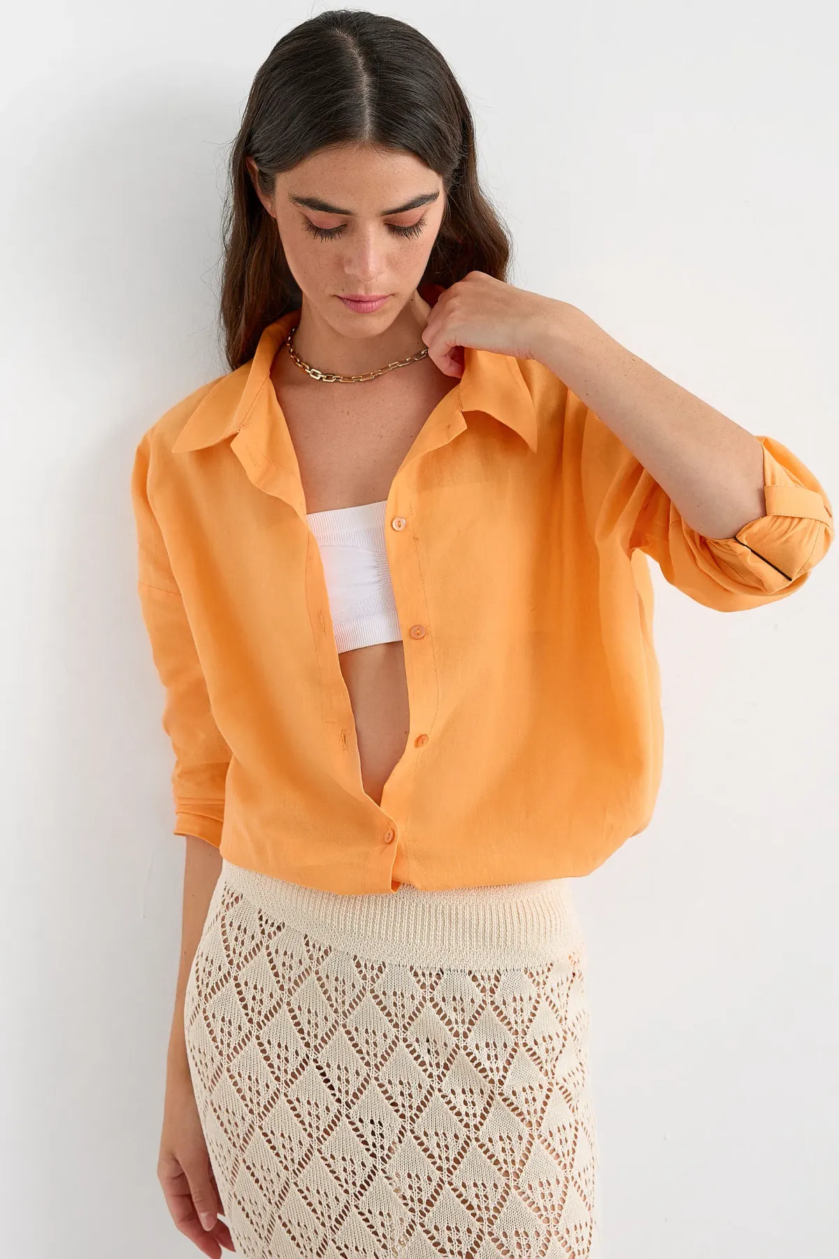 Oversized Long Sleeve Buttoned Shirt 1