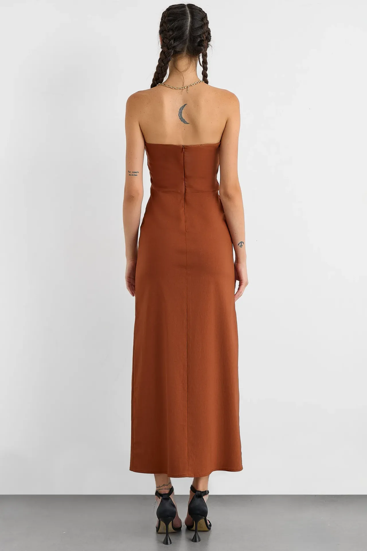 Strapless Maxi Dress with Slit