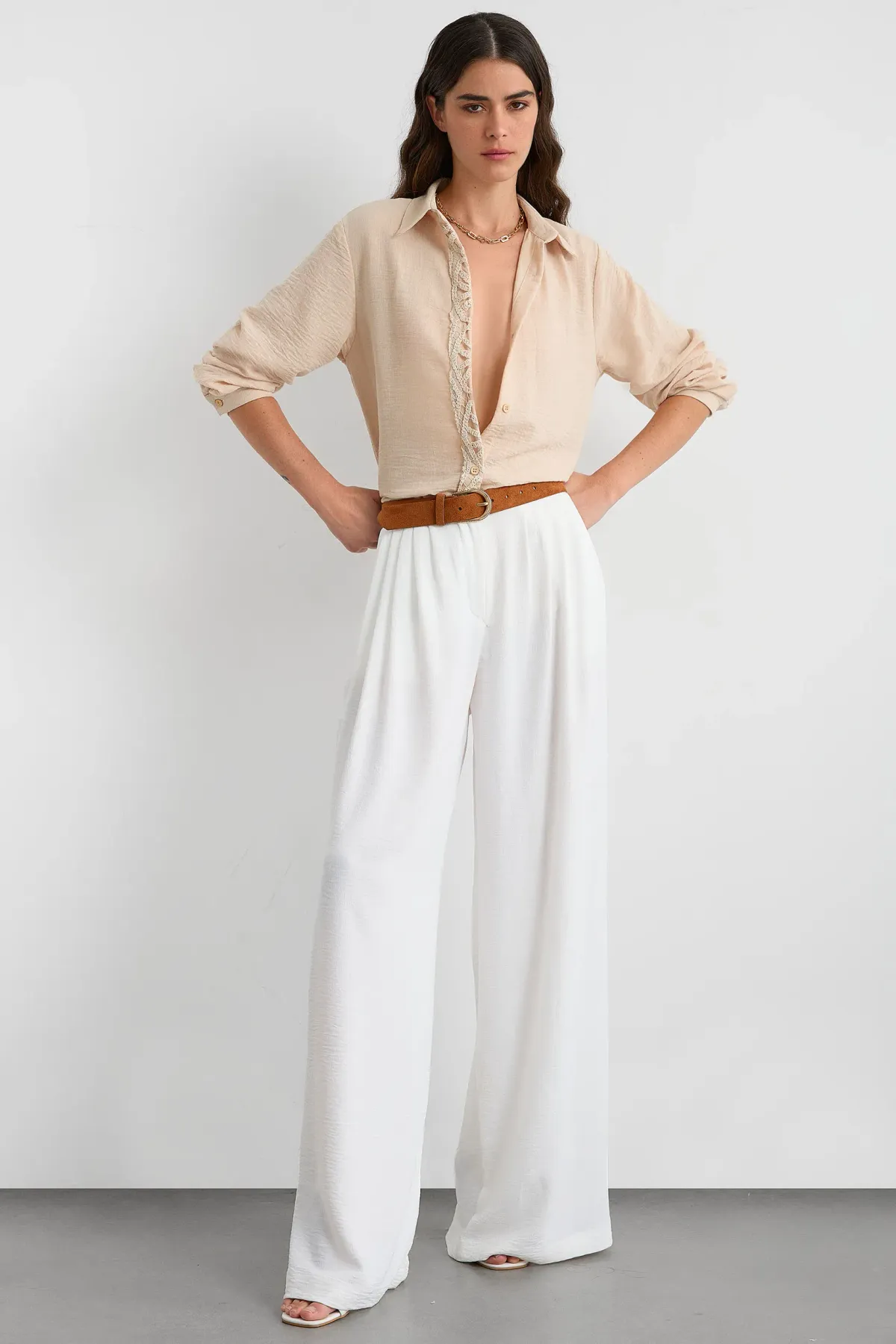 Crochet Buttoned Shirt with Back Detail 2