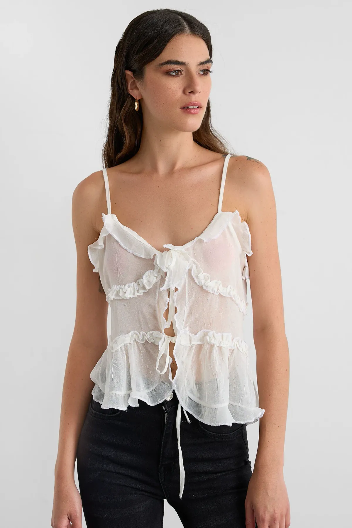 Chiffon Tie-Up Detail Blouse 1