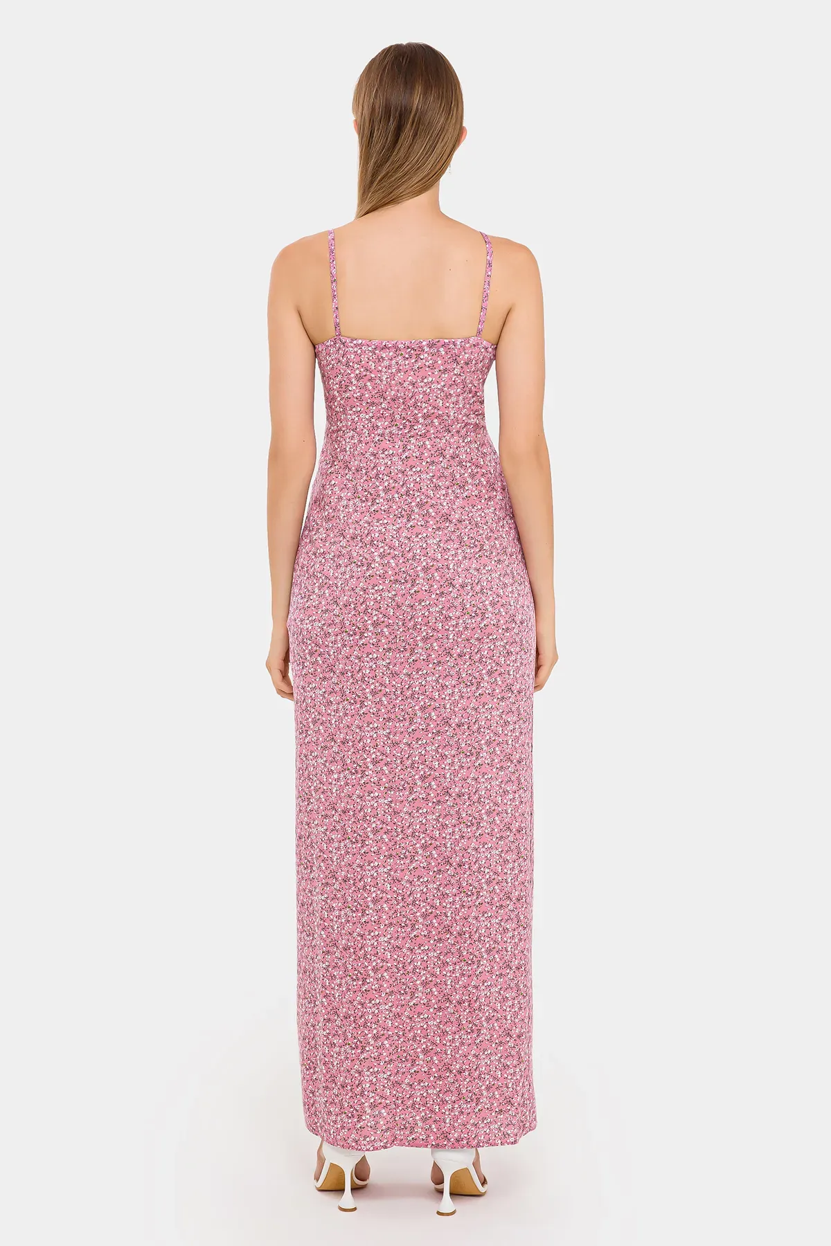 Floral Maxi Dress with Bust Cut-Out 4