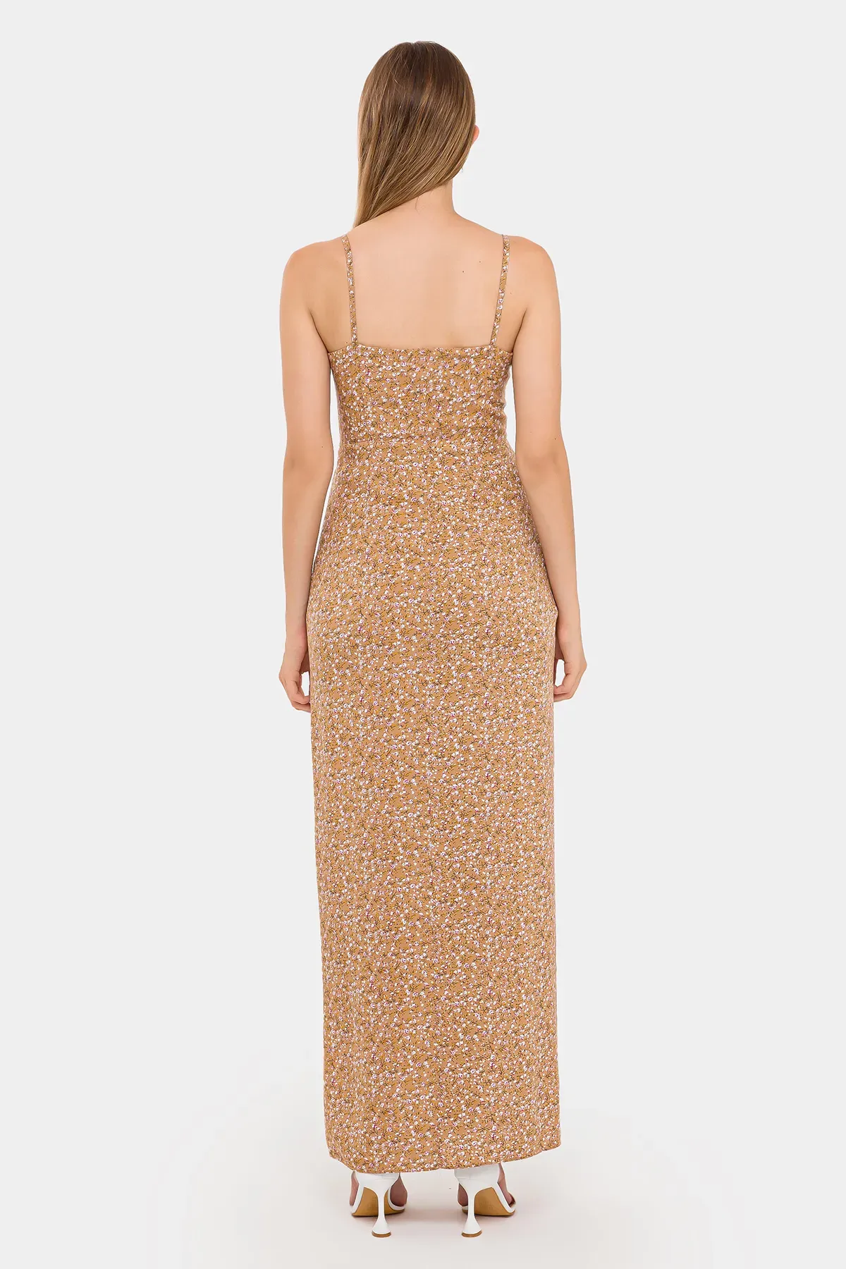 Floral Maxi Dress with Bust Cut-Out 4