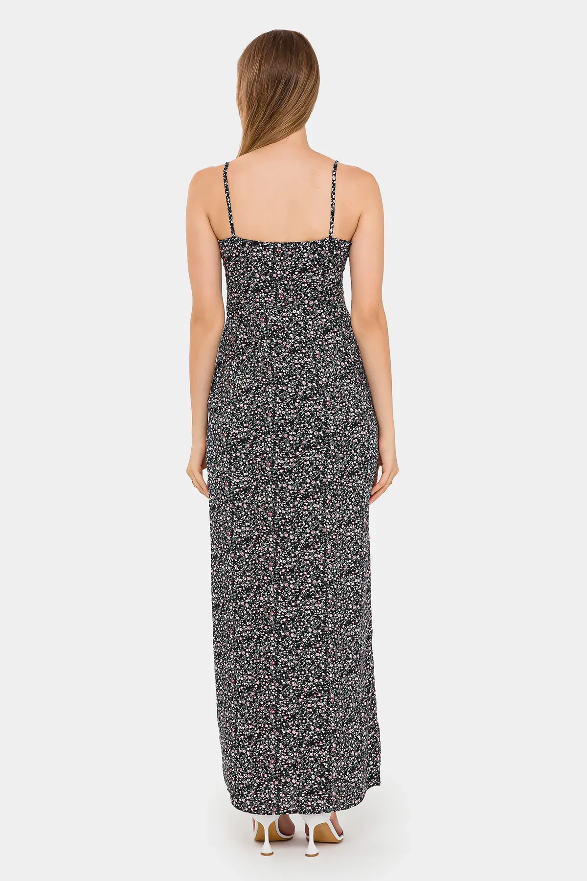 Floral Maxi Dress with Bust Cut-Out 4