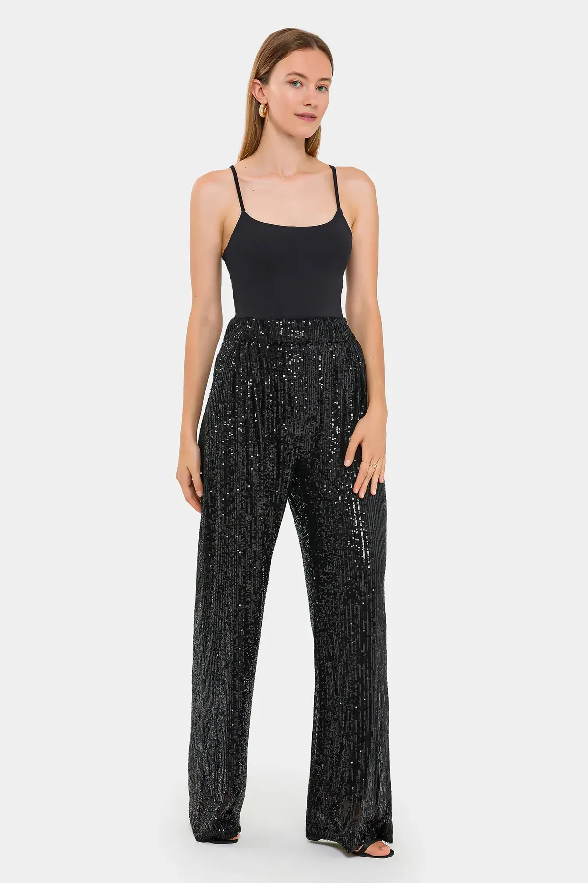 Sequin Wide-Leg High-Waist Trousers  2