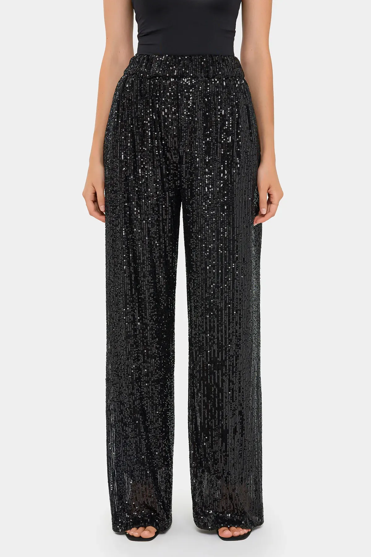 Sequin Wide-Leg High-Waist Trousers  3