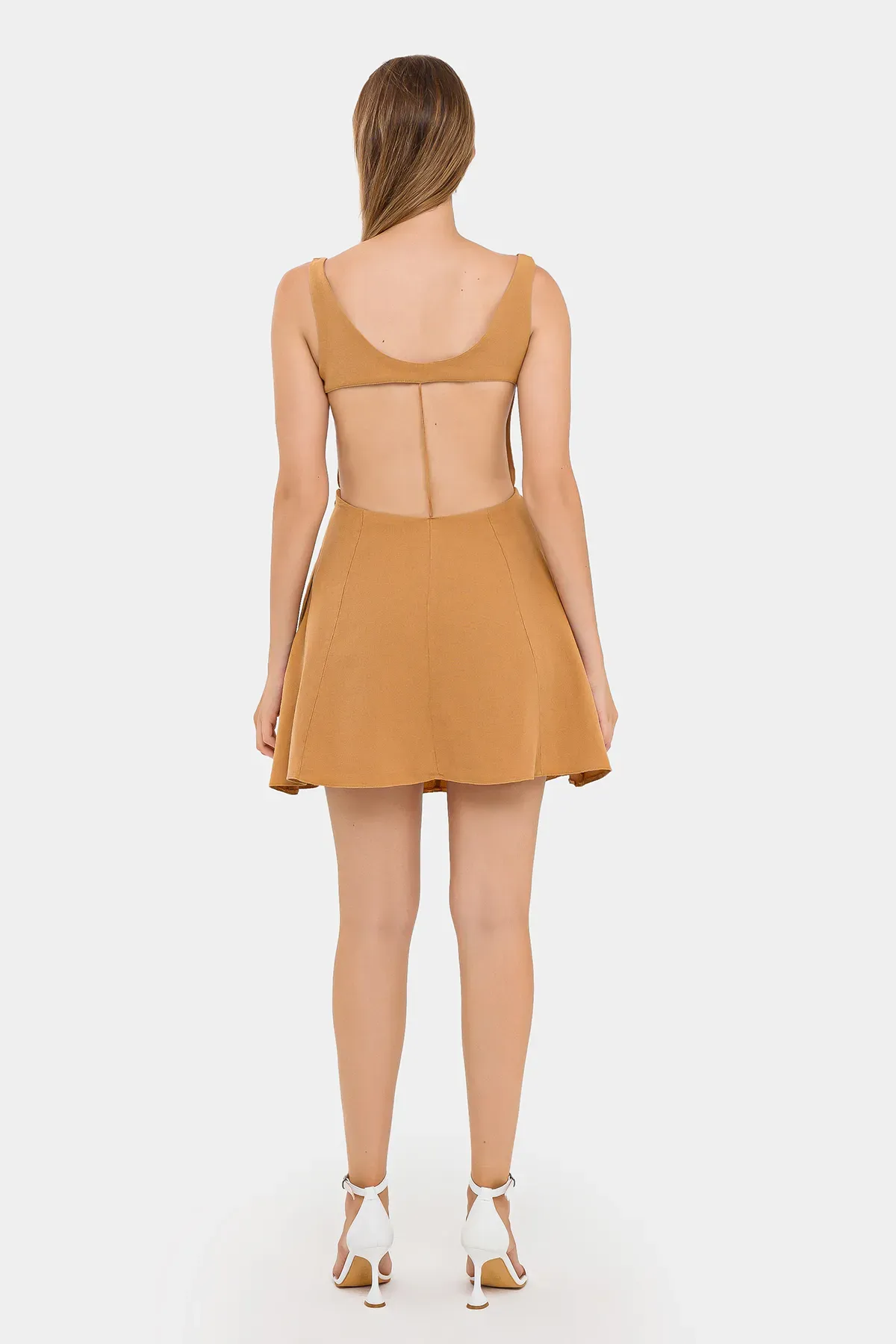A-Line Spaghetti Strap Mini Dress with Back Cut-Out 4