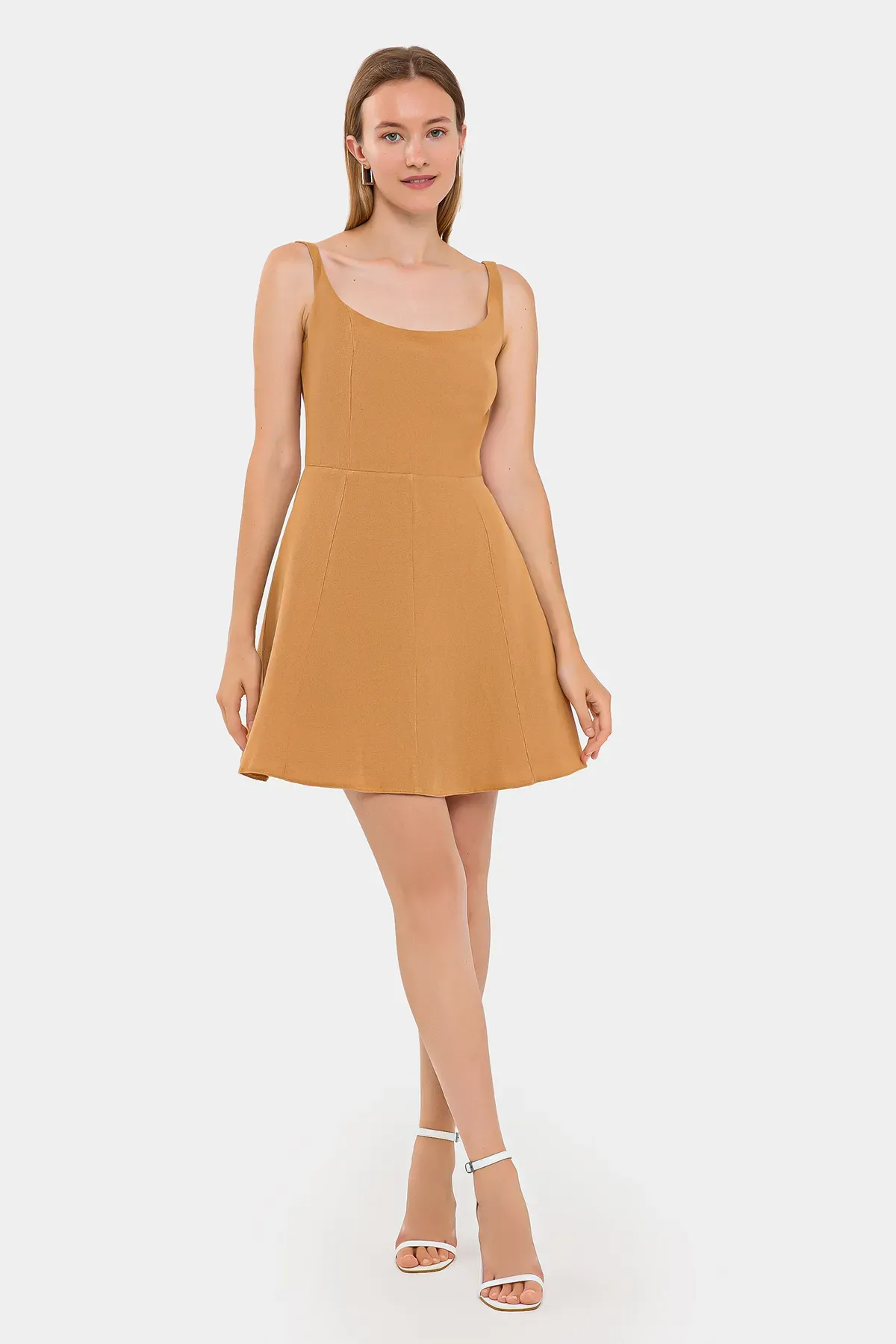 A-Line Spaghetti Strap Mini Dress with Back Cut-Out 3