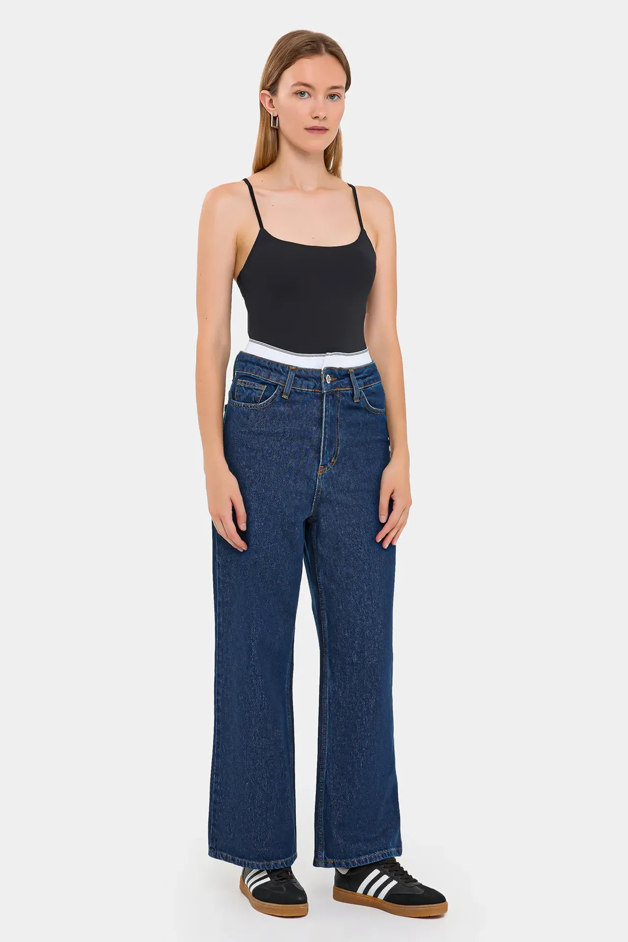 High-Waist Double Waistband Jeans
