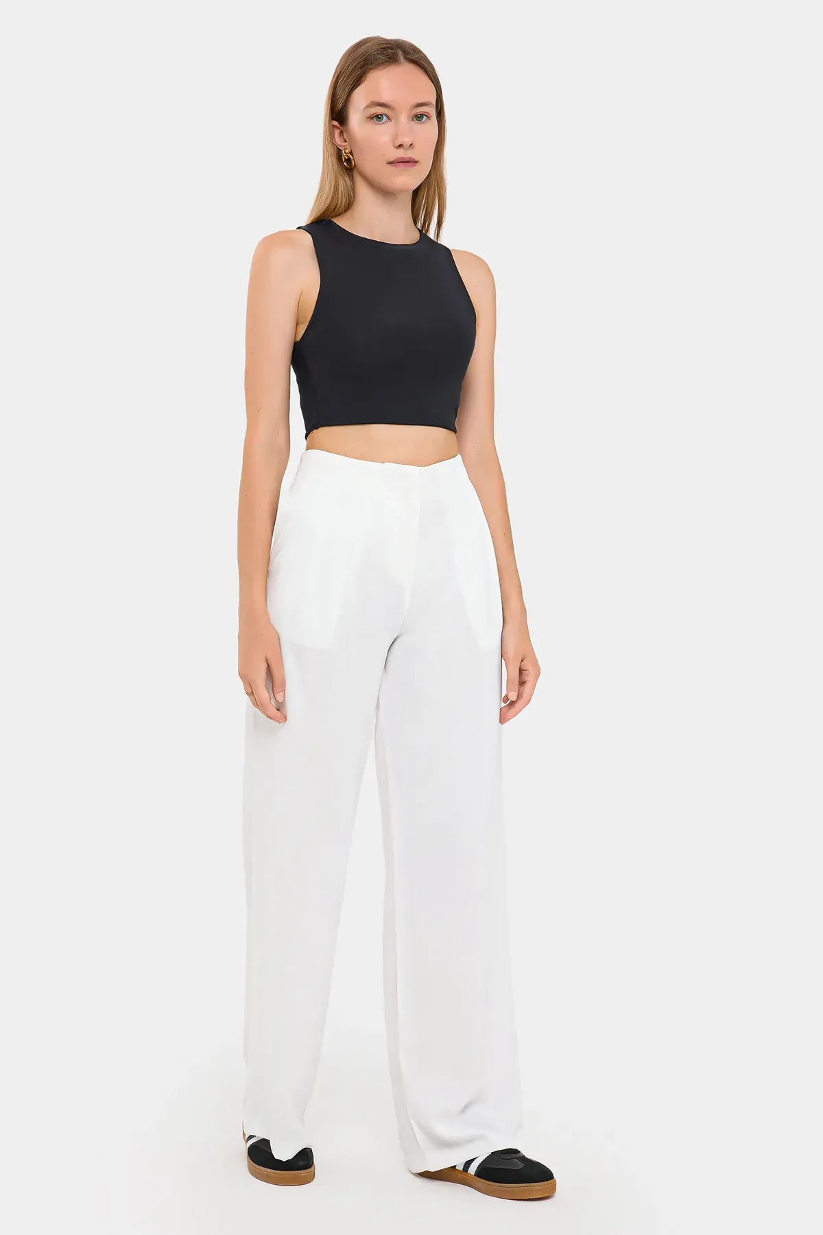 High Waist Wide-Leg Trousers with Pocket 3