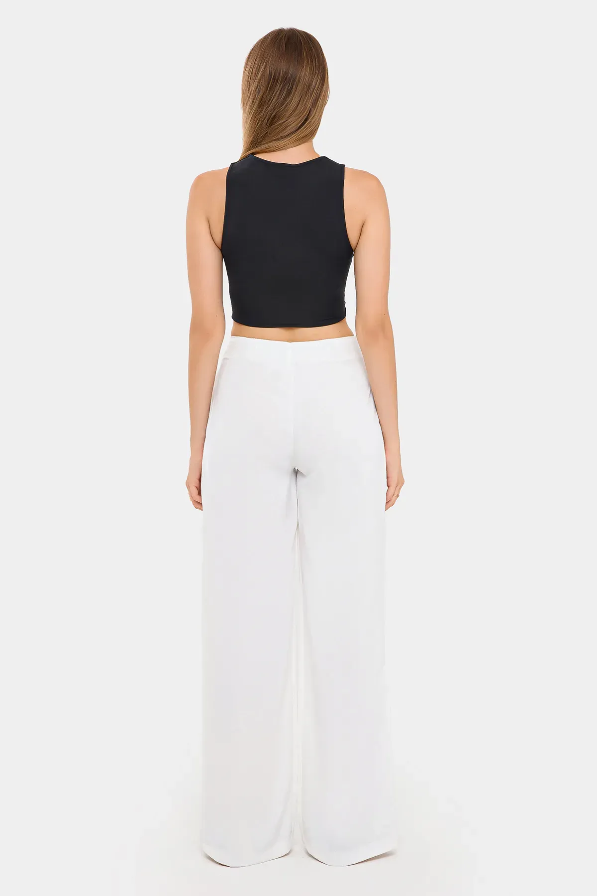 High Waist Wide-Leg Trousers with Pocket 4