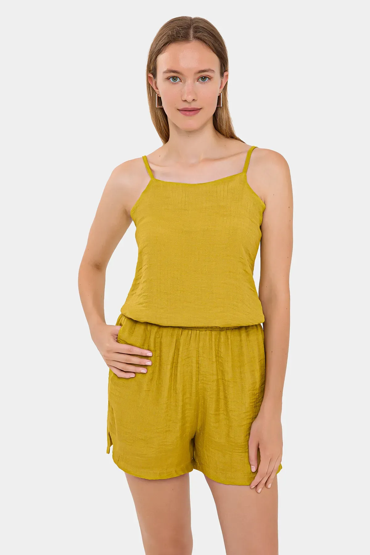 Linen Spaghetti-Strap Coords Set 2