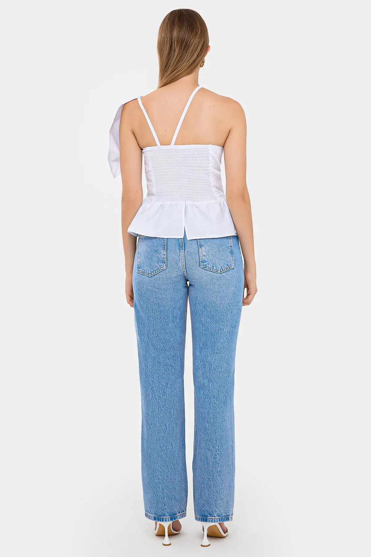 Cotton Cropped Top with Bow and Asymmetrical Tie 4