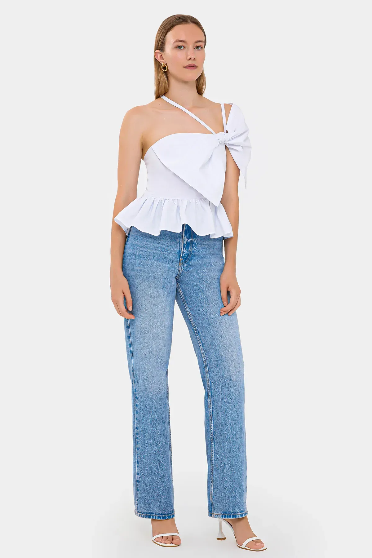 Cotton Cropped Top with Bow and Asymmetrical Tie 3