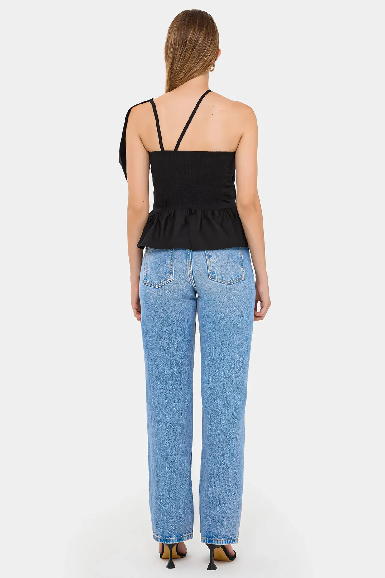 Cotton Cropped Top with Bow and Asymmetrical Tie