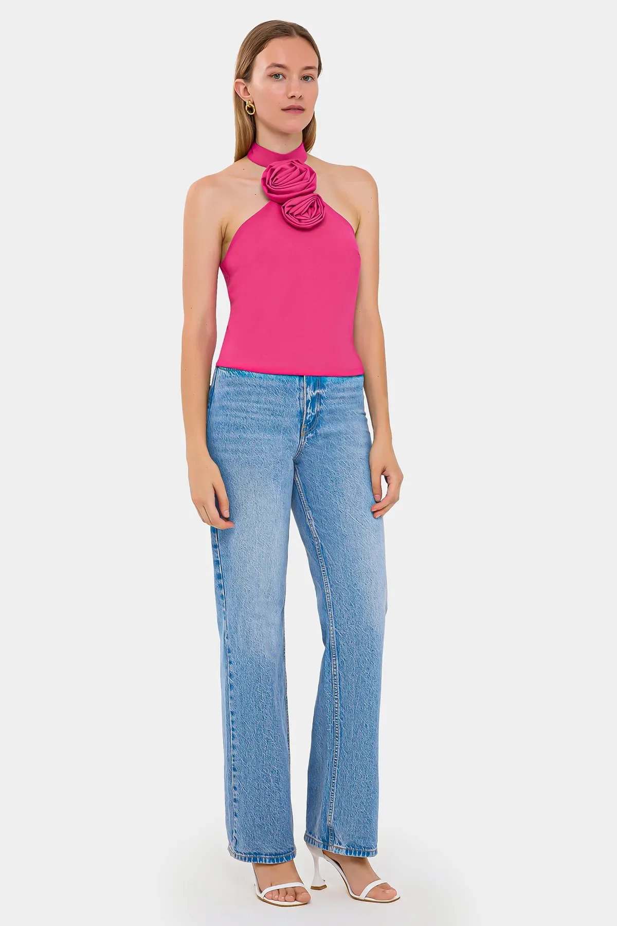Sleeveless Top with Flower Detail 3