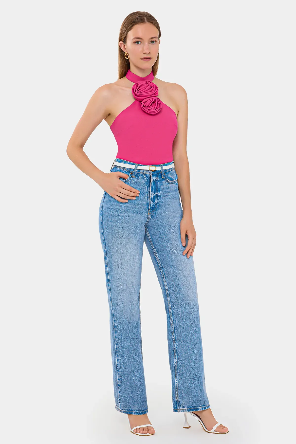 Sleeveless Top with Flower Detail 2