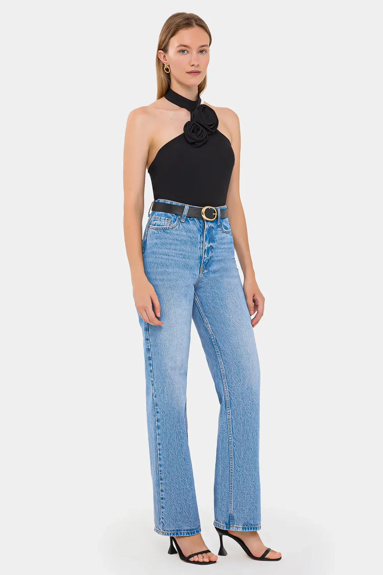 Sleeveless Top with Flower Detail