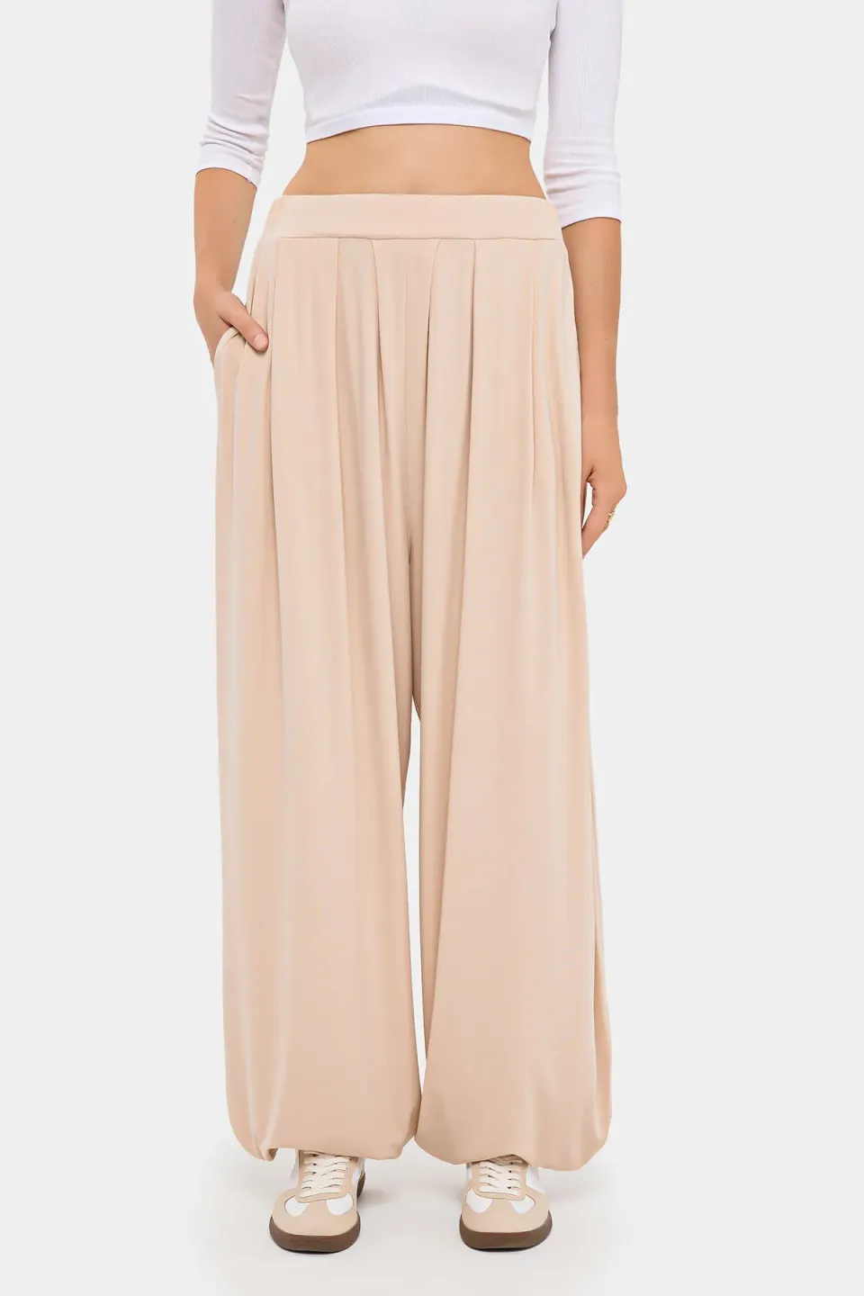 Pleated Parachute Trousers