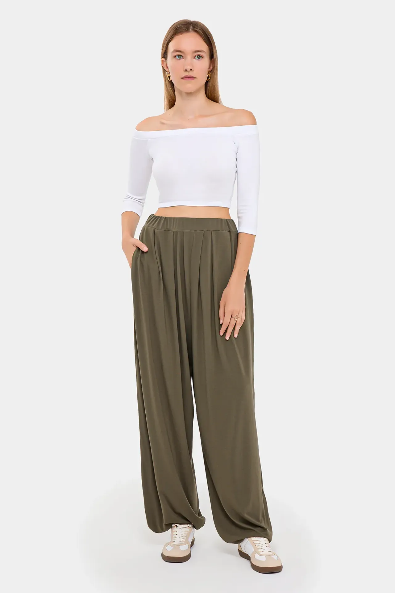 Pleated Parachute Trousers