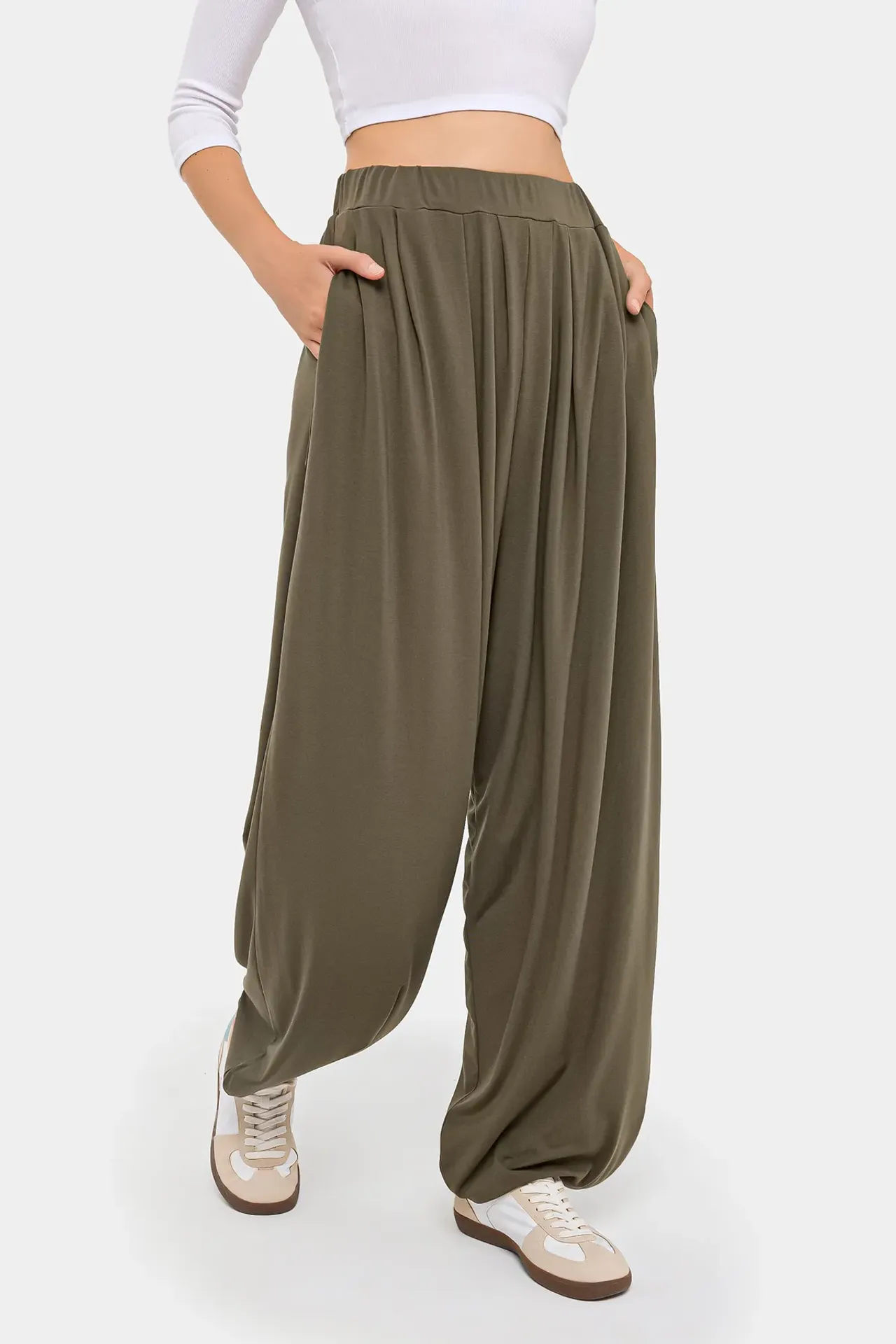 Pleated Parachute Trousers