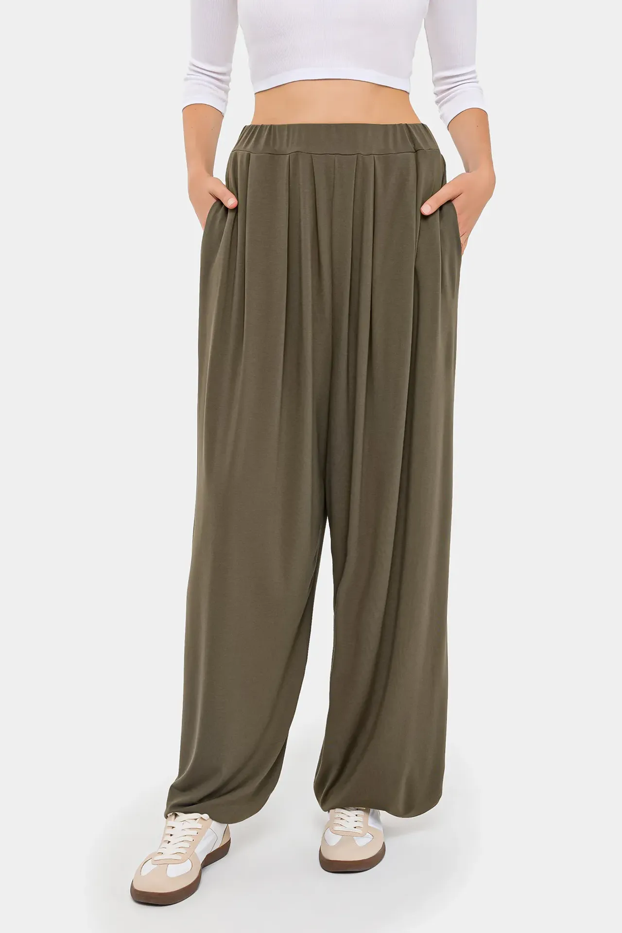 Pleated Parachute Trousers
