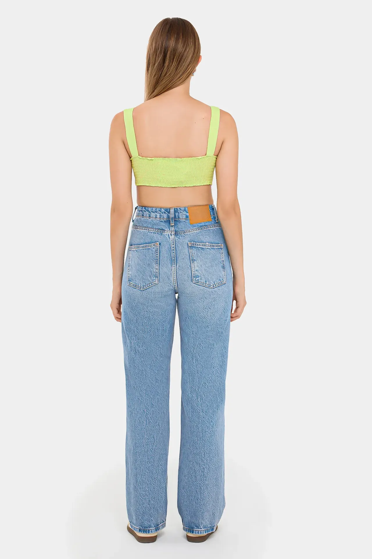 V-Neck Sleeveless Woven Crop Top