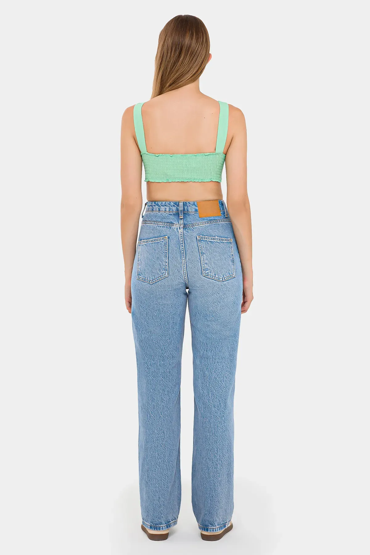 V-Neck Sleeveless Woven Crop Top 4