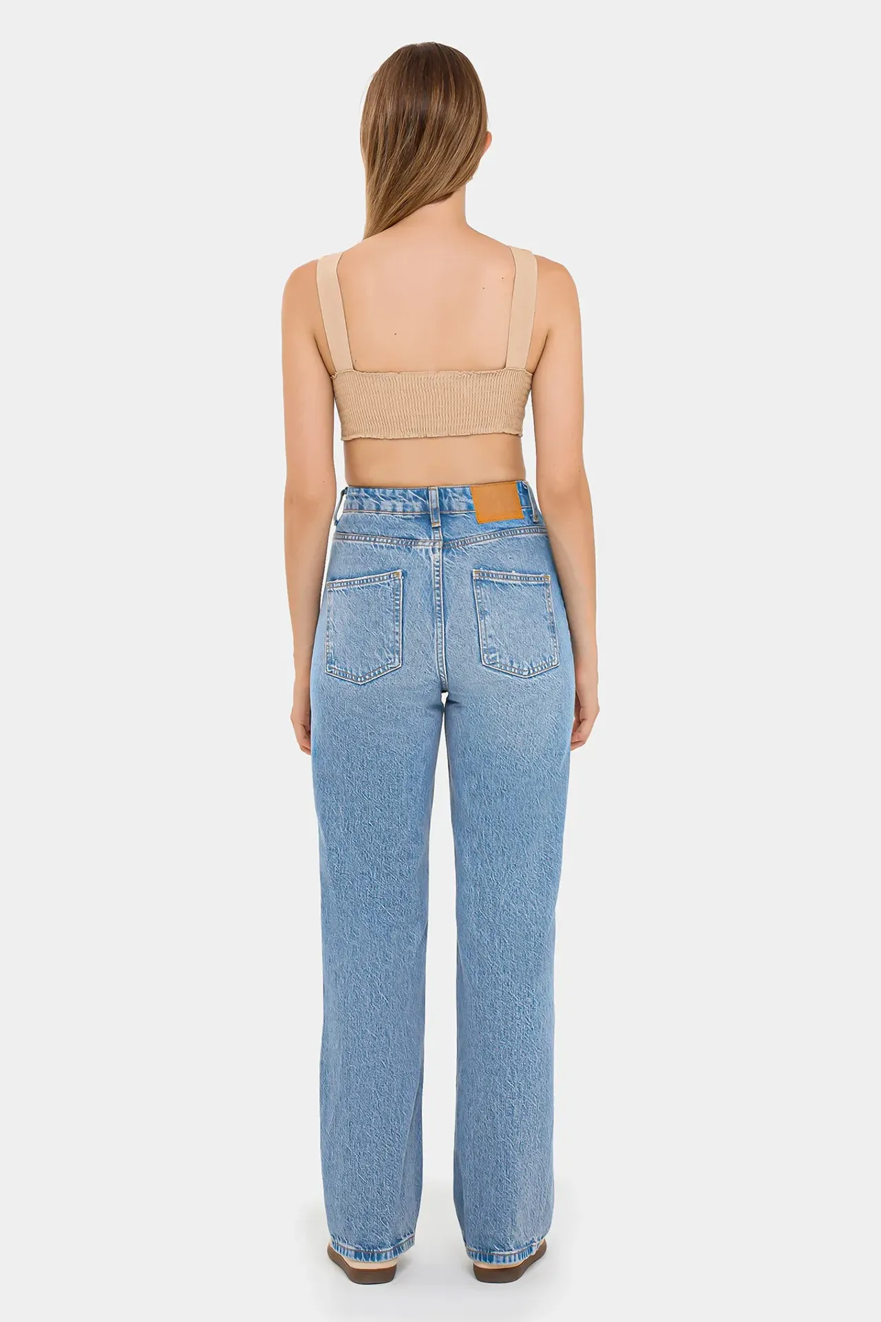 V-Neck Sleeveless Woven Crop Top