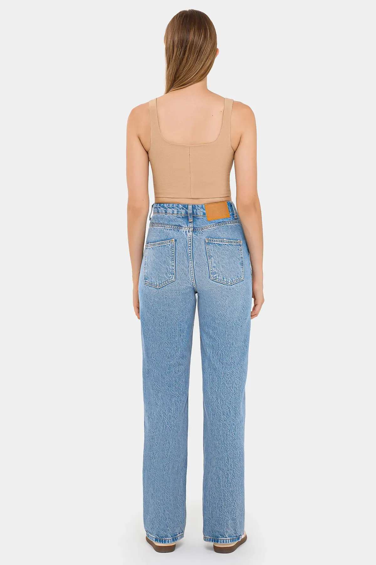 Square Neck Sleeveless Cropped Top with Zip Detail 4