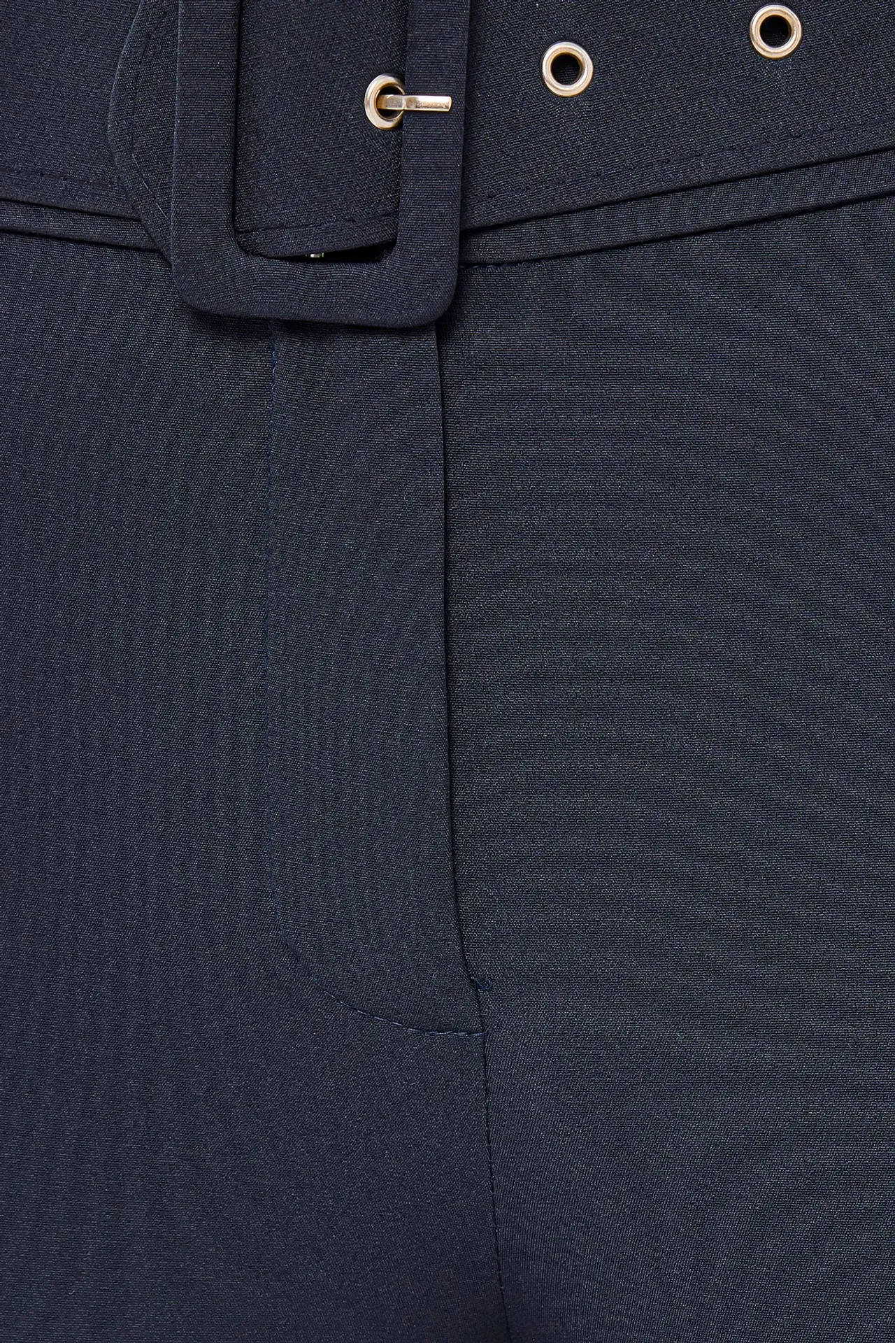 High-Waist Flare Trousers with Belt