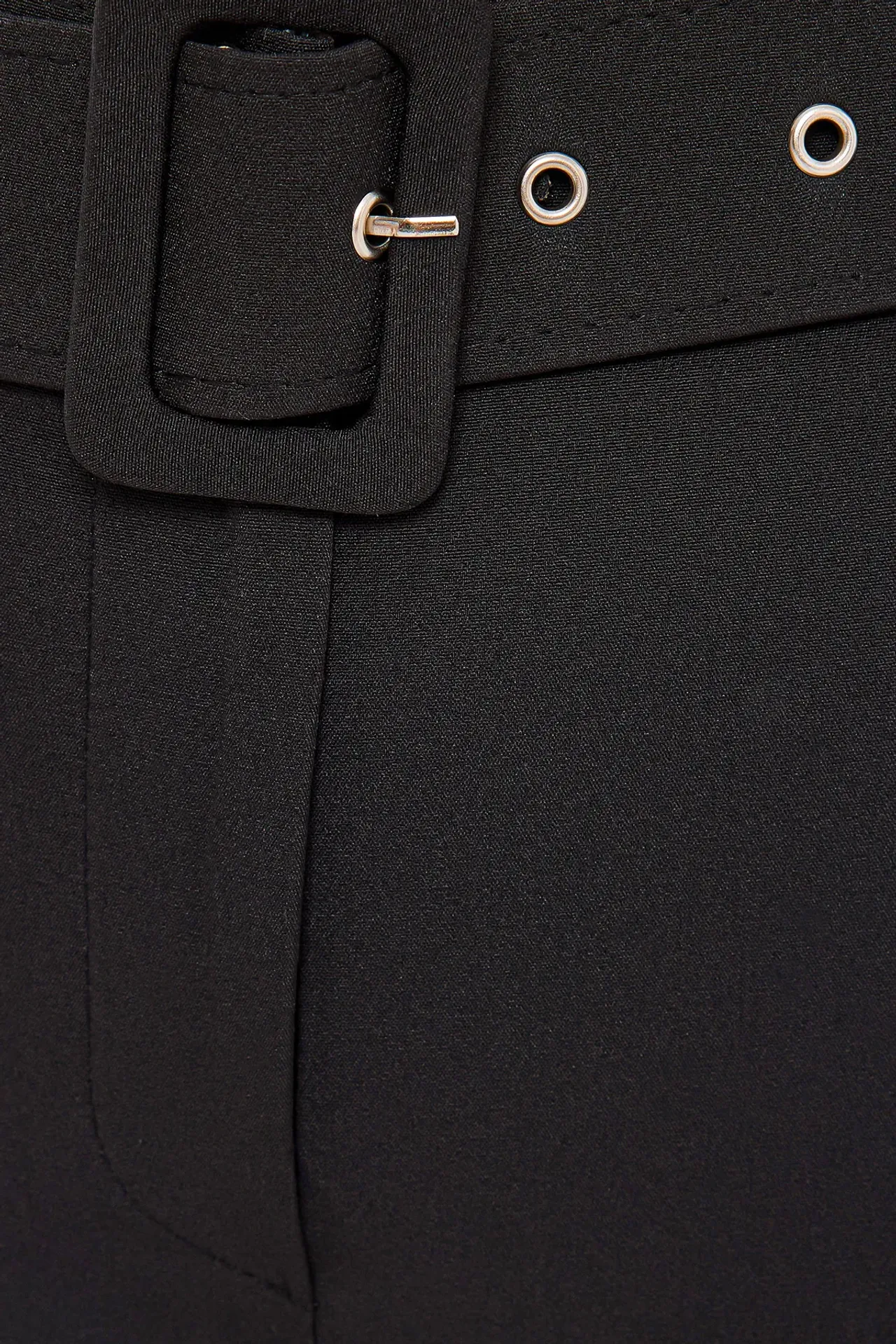 High-Waist Flare Trousers with Belt