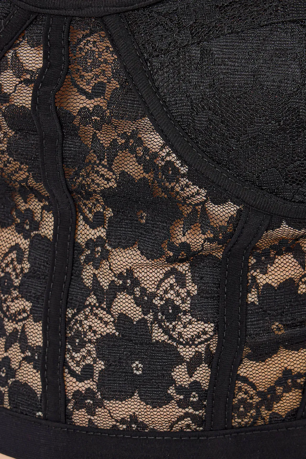 Lace Trim Cropped Strapless Camisole