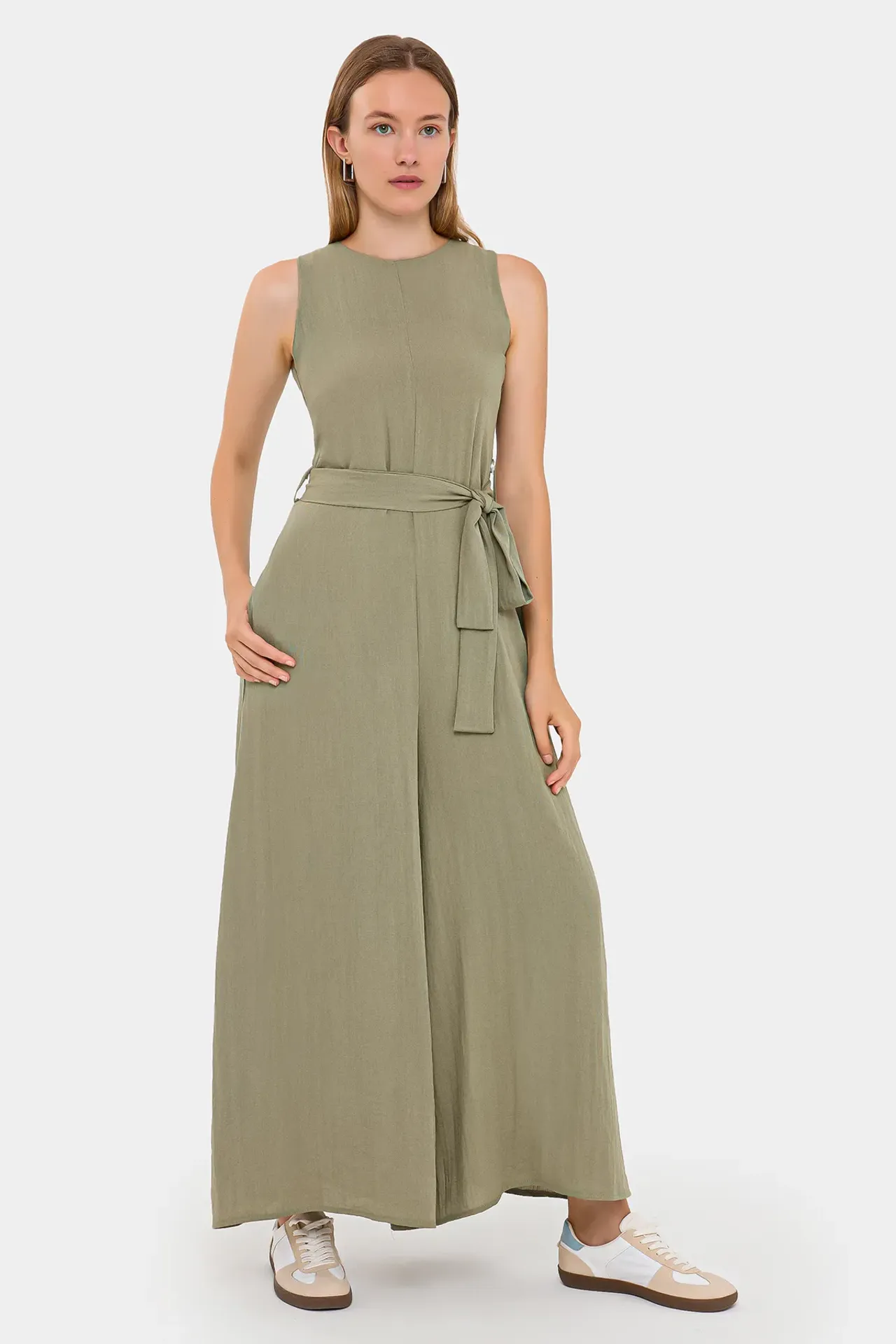 Super Wide Leg Jumpsuit with Tie Waist