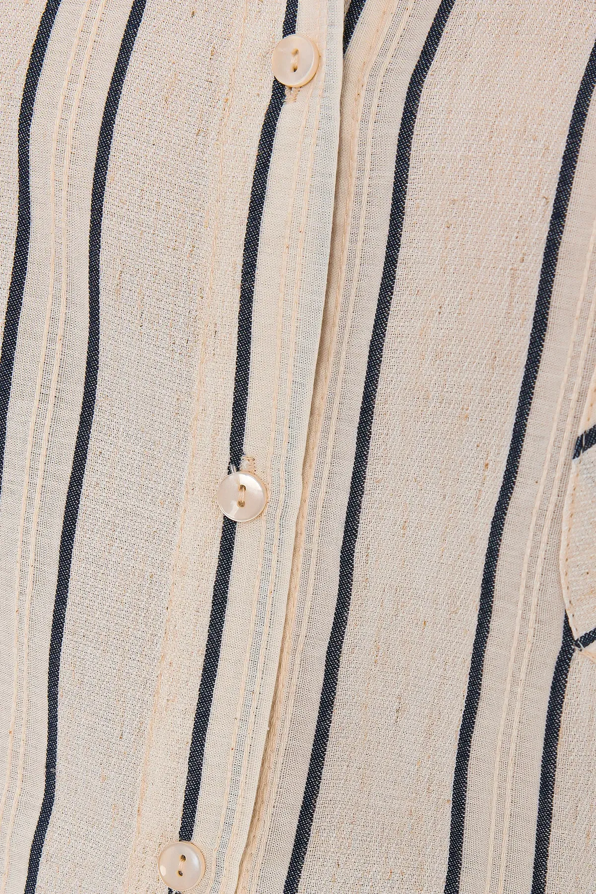 Striped Long-Sleeve Shirt with Shirt Collar and Pocket 5