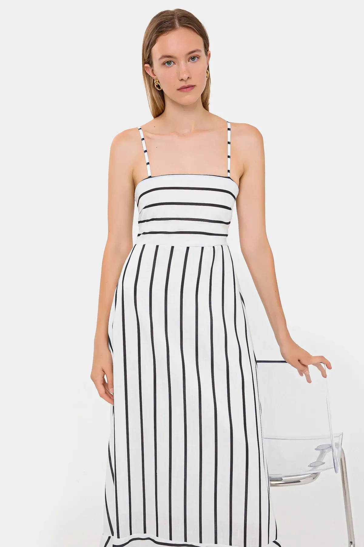 Striped Tiered Maxi Dress with Spaghetti-Strap 3